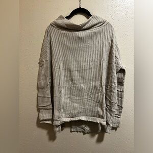 Free People Women’s Cowl-Neck “Juicy” Long-Sleeve Top with exposed stitching XS